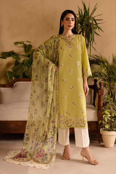 Apple Pie 3Pc - Embroidered Solid Dress