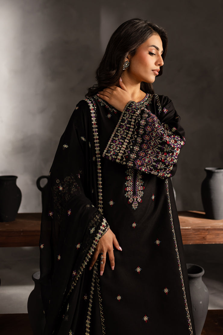 Mosaic 3Pc - Embroidered Karandi Dress