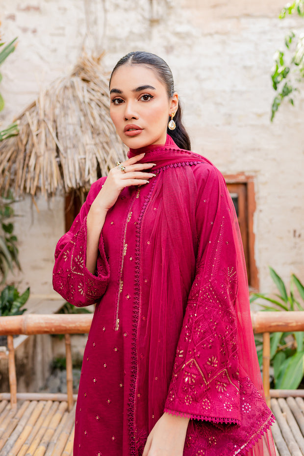 Naira  3Pc - Embroidered Karandi Dress