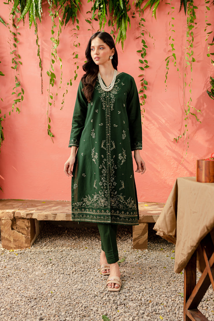 Liana 2Pc - Embroidered Khaddar Dress