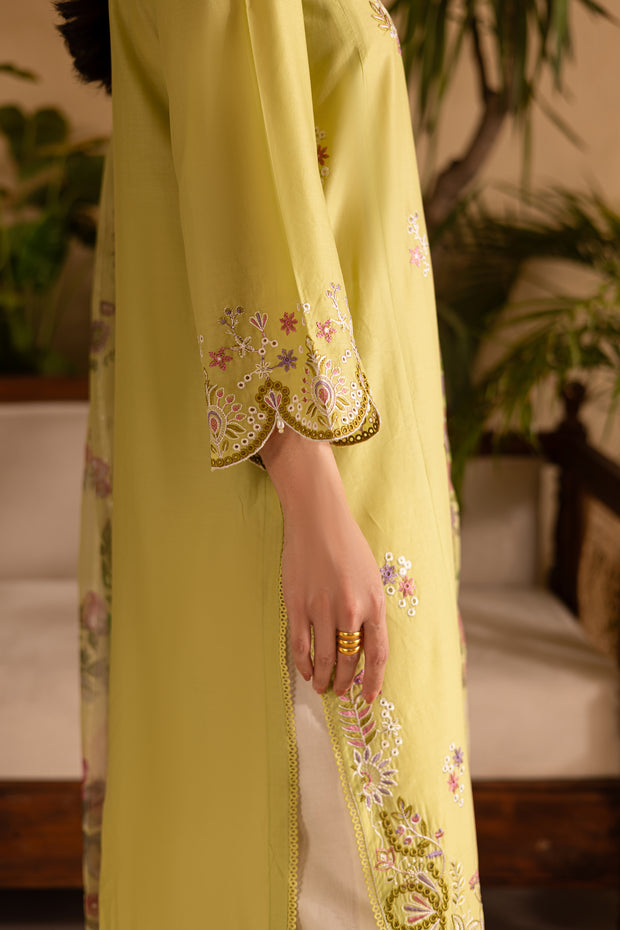 Apple Pie 3Pc - Embroidered Solid Dress