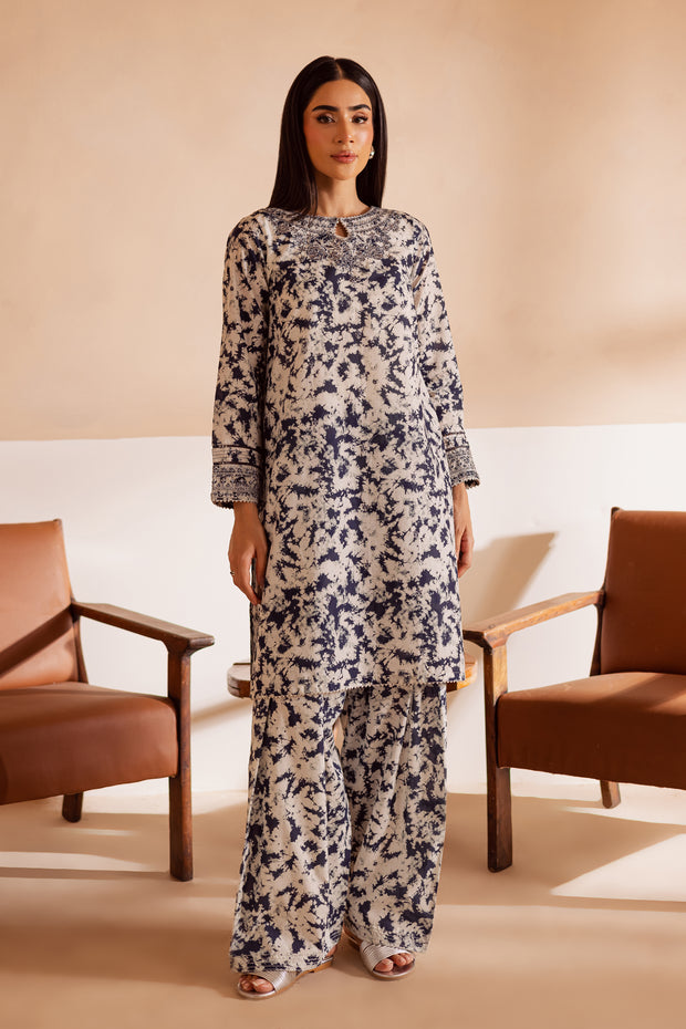 Dark Bloom 2Pc - Printed Lawn Dress