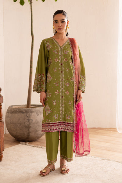 Slush 3Pc - Embroidered Solid Dress