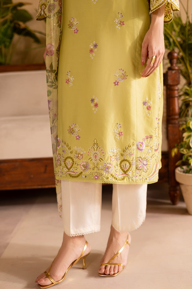 Apple Pie 3Pc - Embroidered Solid Dress
