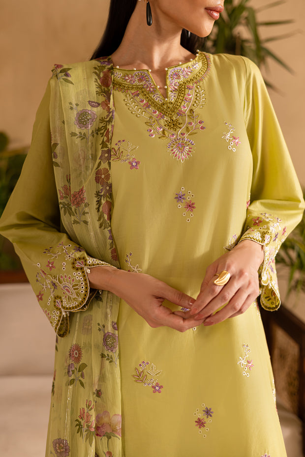 Apple Pie 3Pc - Embroidered Solid Dress