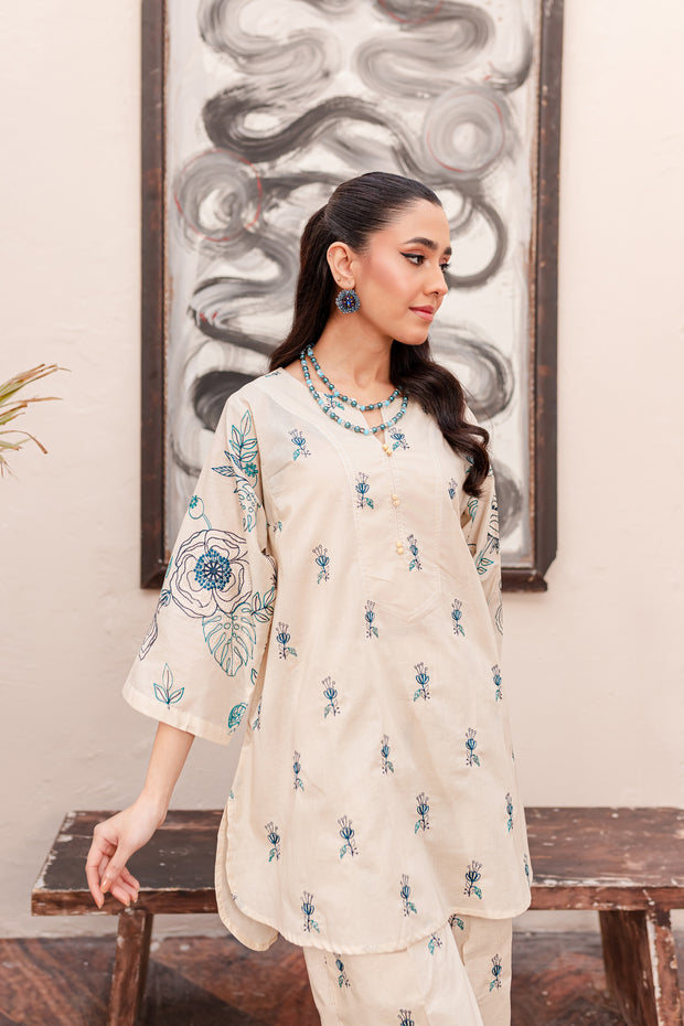 White 2Pc - Embroidered Lawn Dress