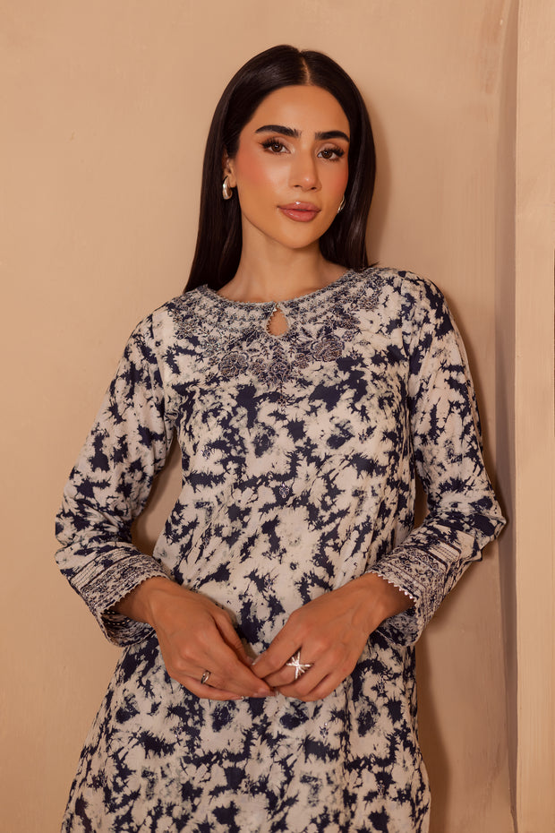 Dark Bloom 2Pc - Printed Lawn Dress