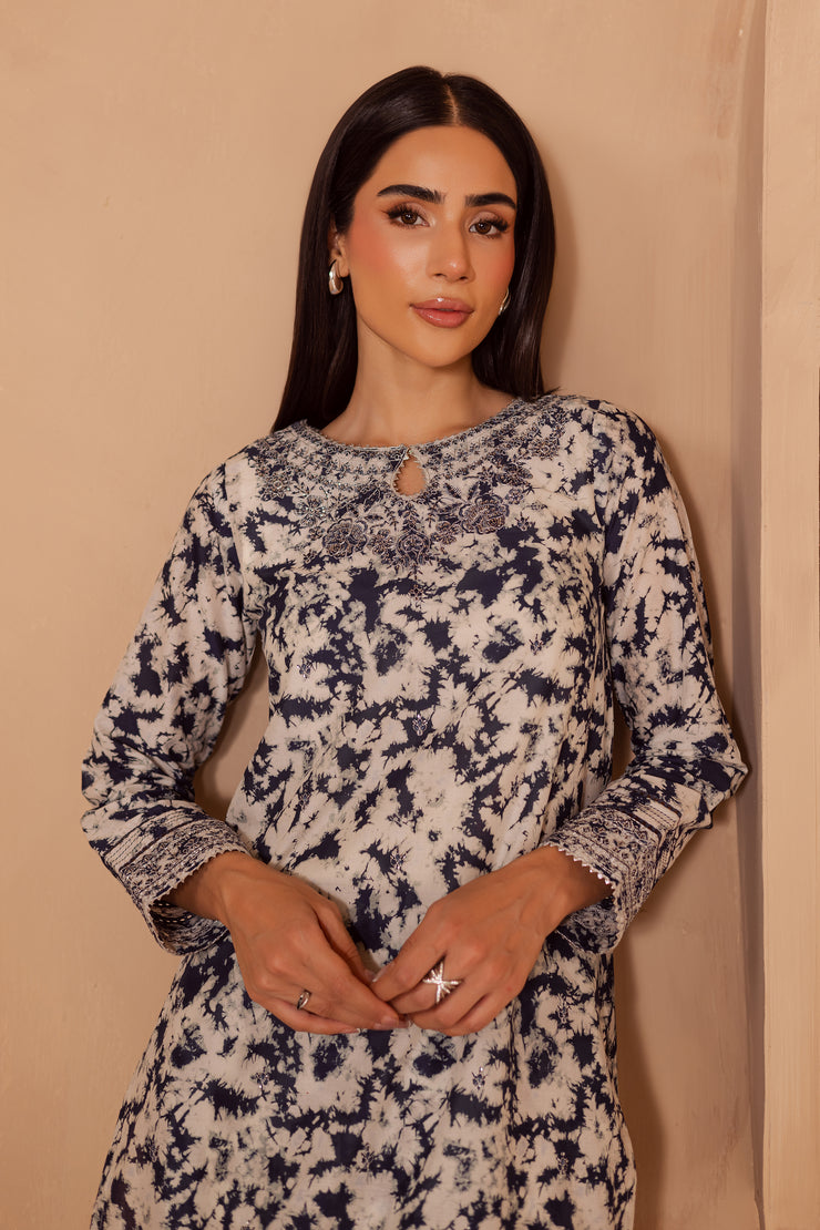 Dark Bloom 2Pc - Printed Lawn Dress