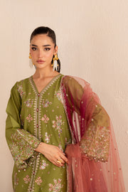 Slush 3Pc - Embroidered Solid Dress