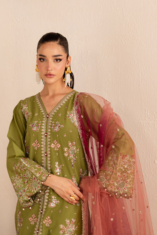 Slush 3Pc - Embroidered Solid Dress