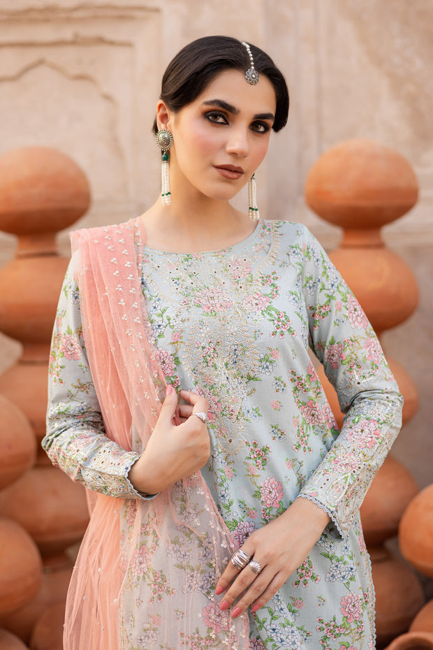 Zerin 3Pc- Printed Lawn Dress