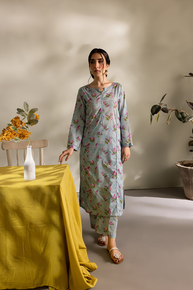 Elania 2Pc - Printed Lawn Dress