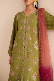 Slush 3Pc - Embroidered Solid Dress
