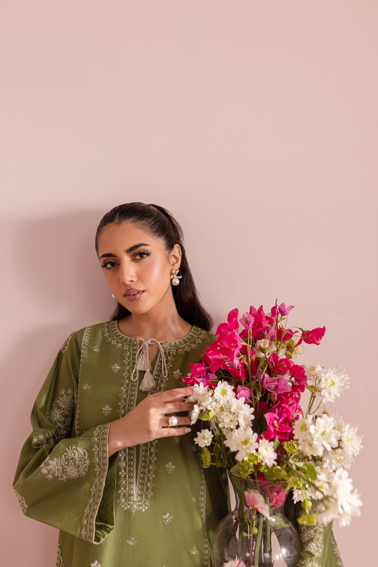 Grass Pearl 2Pc - Embroidered Lawn Dress