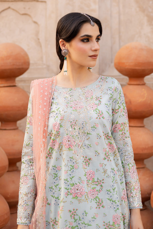 Zerin 3Pc- Printed Lawn Dress