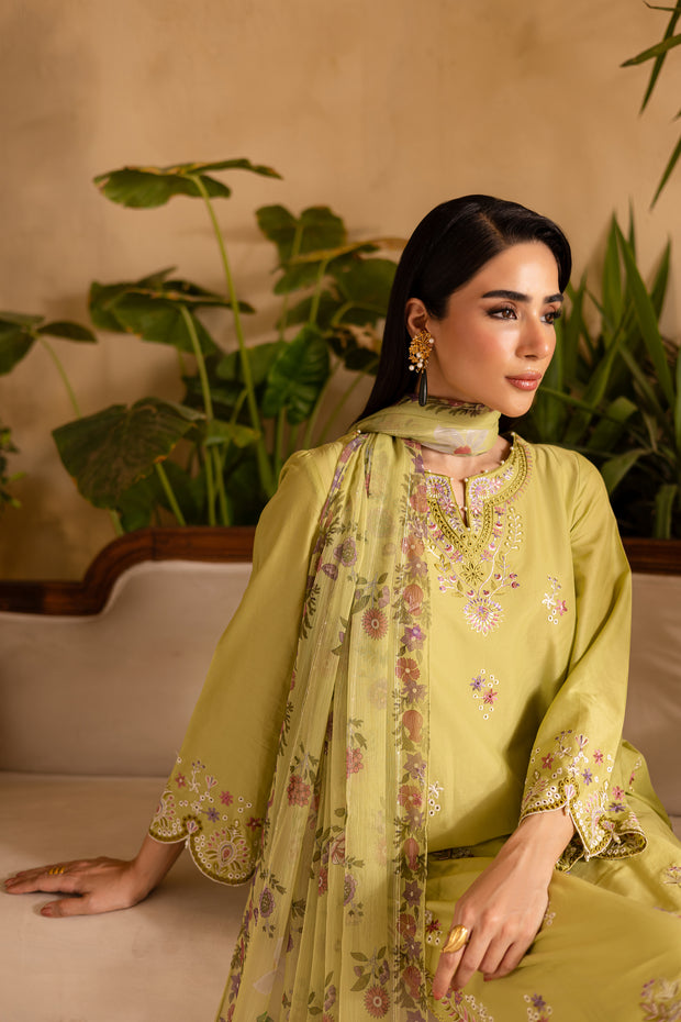 Apple Pie 3Pc - Embroidered Solid Dress