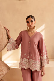 Sally 2Pc - Embroidered Khaddar Dress