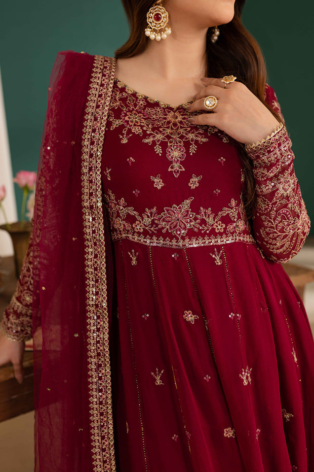 Zauq 3Pc - Embroidered Luxe Pret