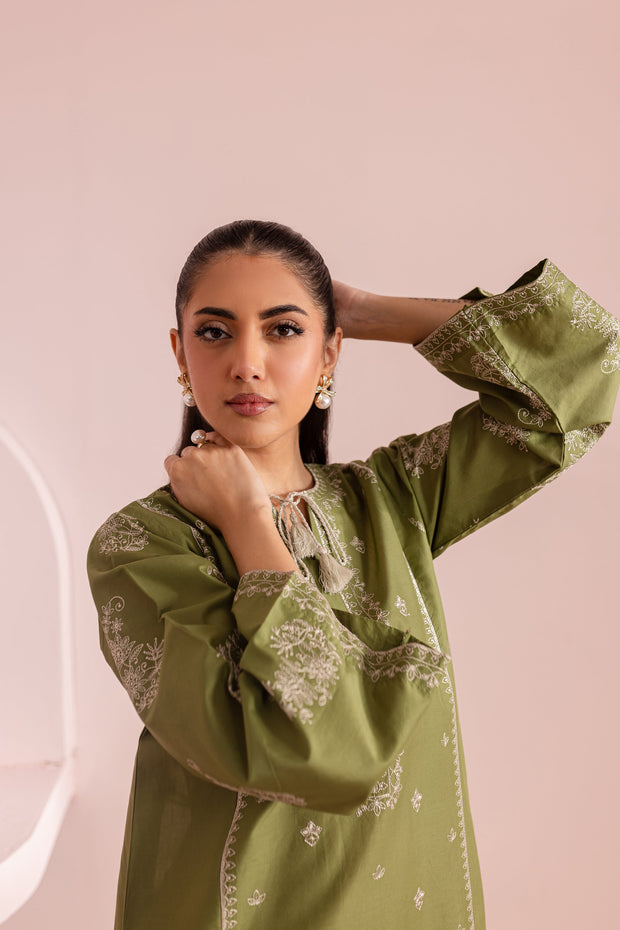 Grass Pearl 2Pc - Embroidered Lawn Dress