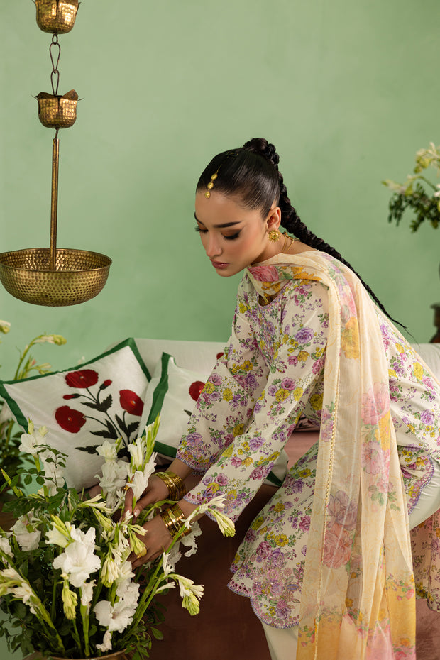 Kylie 3Pc- Printed Lawn Dress