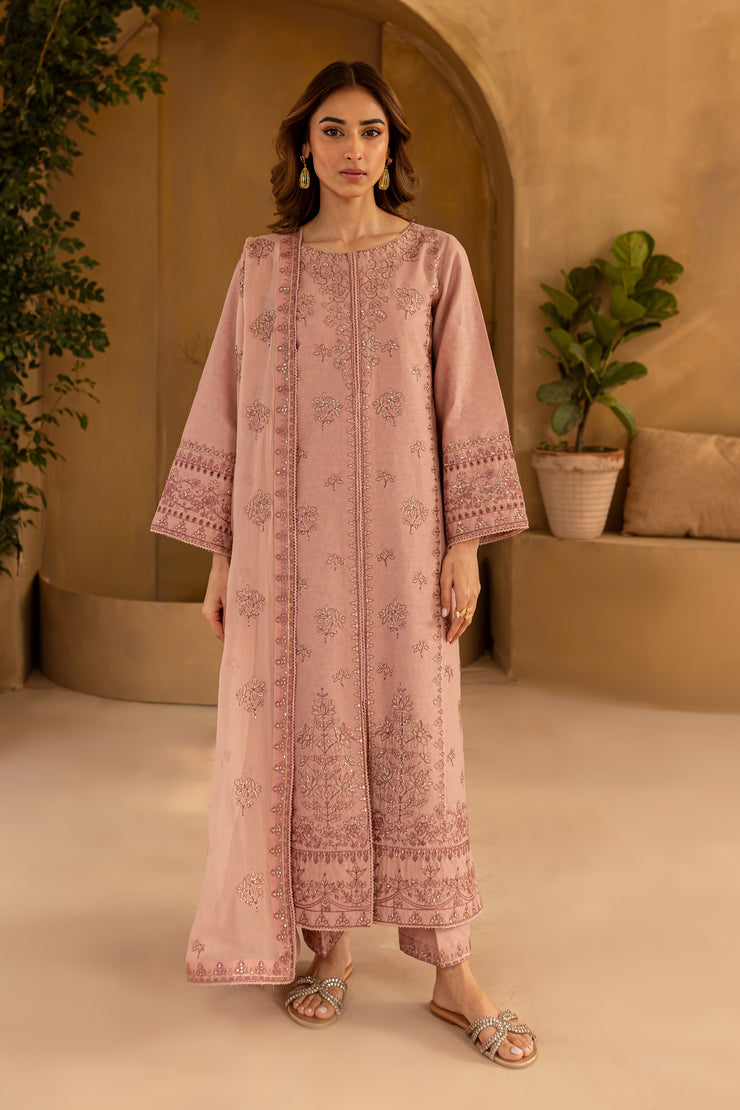 Calypso 3Pc - Embroidered Karandi Dress