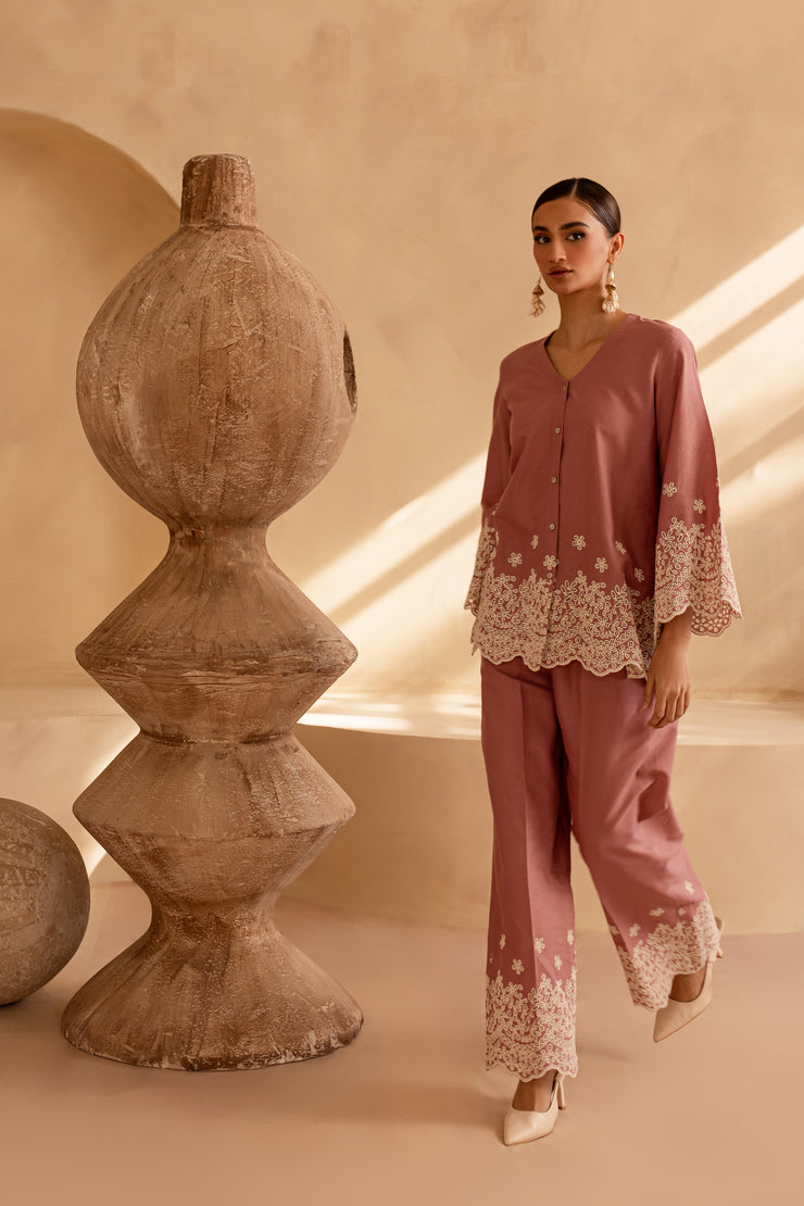 Sally 2Pc - Embroidered Khaddar Dress