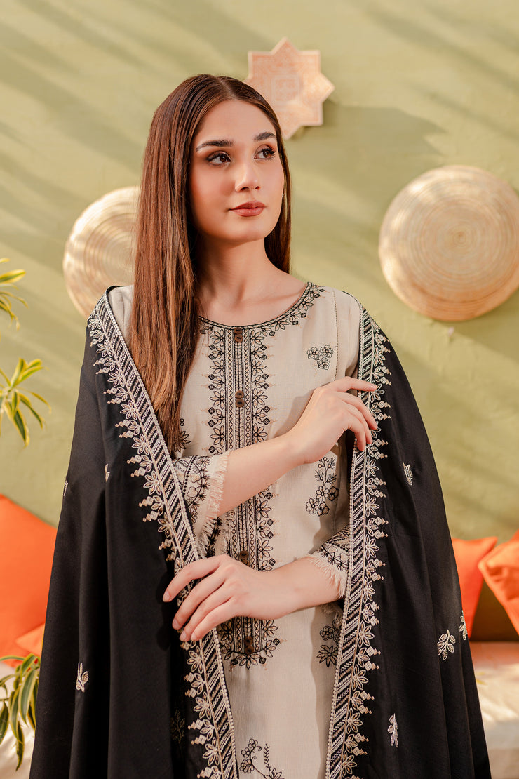 Rook 3Pc - Embroidered Karandi Dress