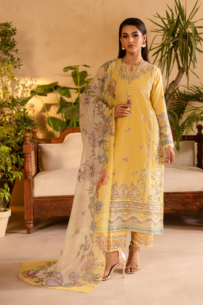 Maize 3Pc - Embroidered Solid Dress