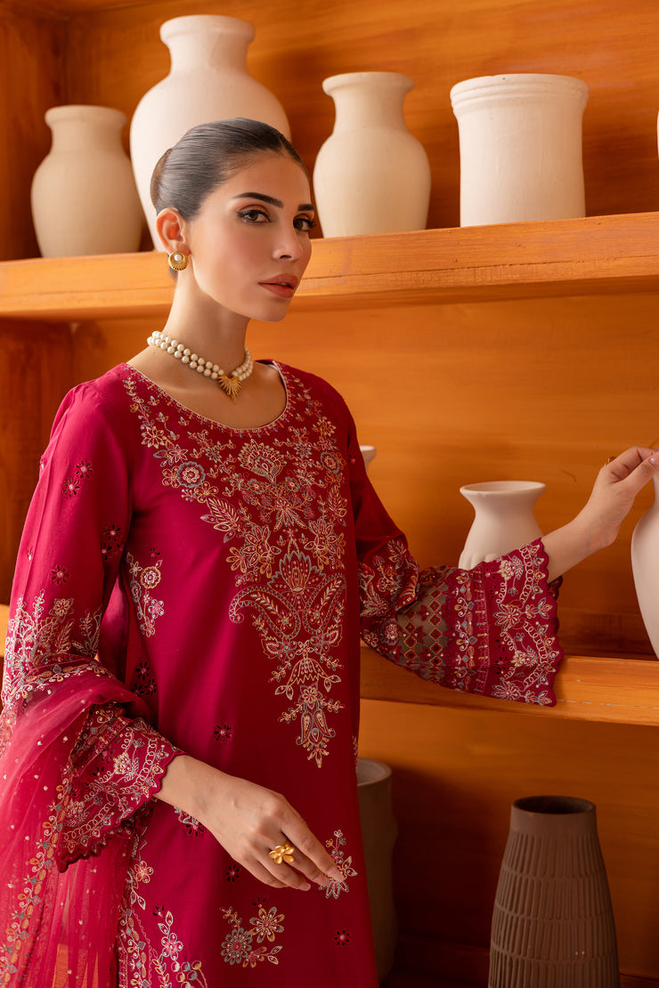 Dove 3Pc - Embroidered Luxe Pret