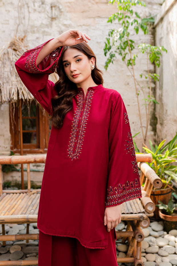 Cosmo 2Pc - Embroidered Khaddar Dress
