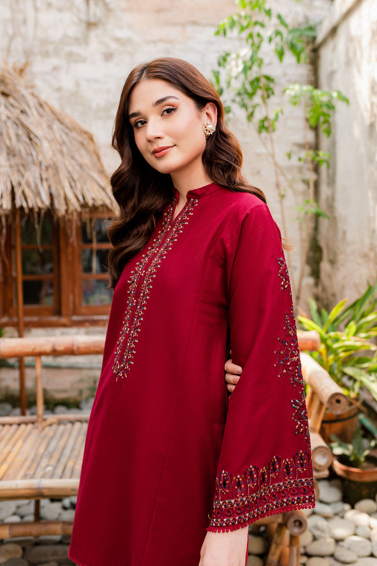Cosmo 2Pc - Embroidered Khaddar Dress