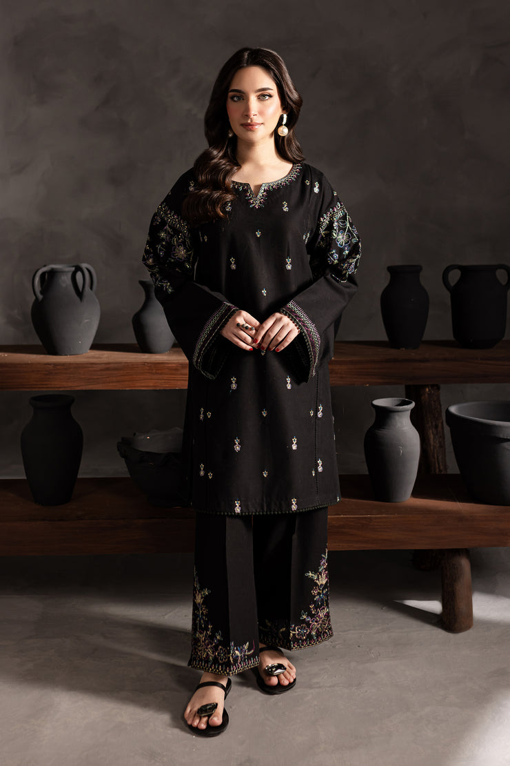 Sketcher 2Pc - Embroidered Khaddar Dress