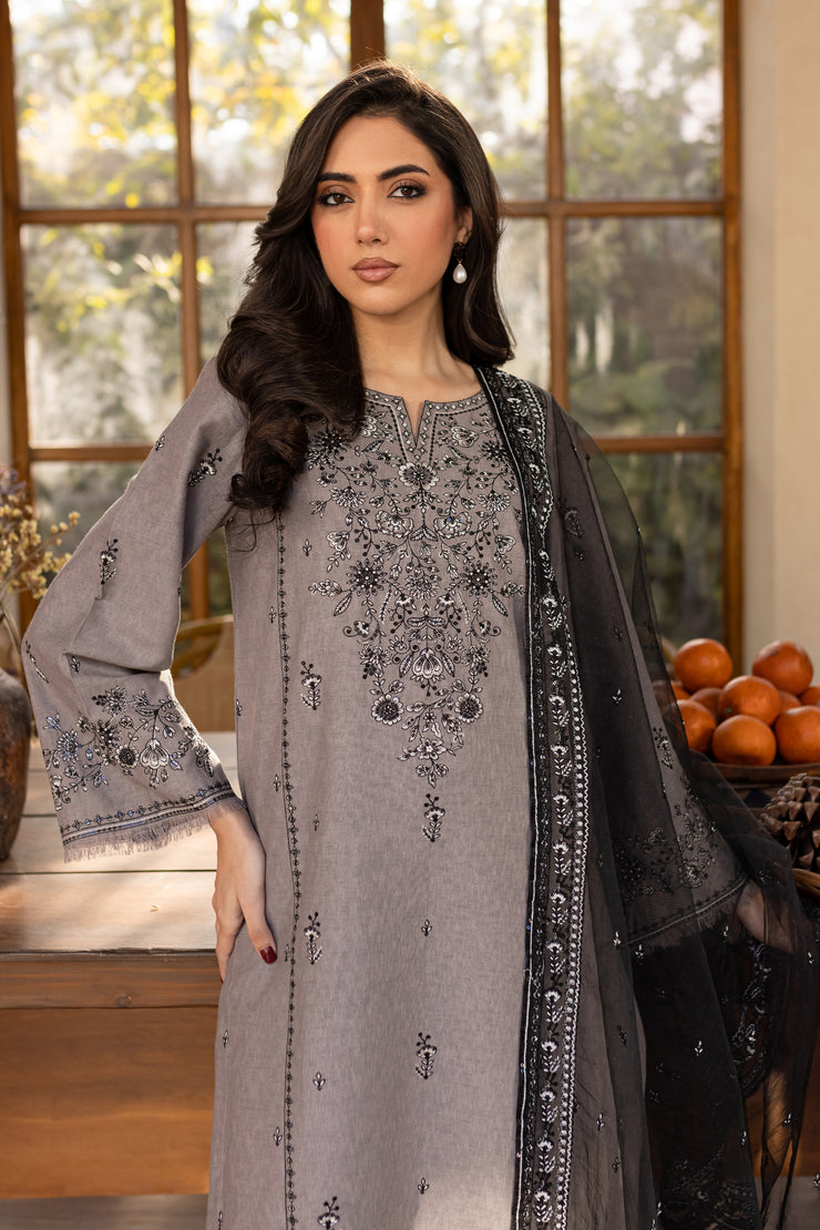 Welz 3Pc - Embroidered Karandi Dress