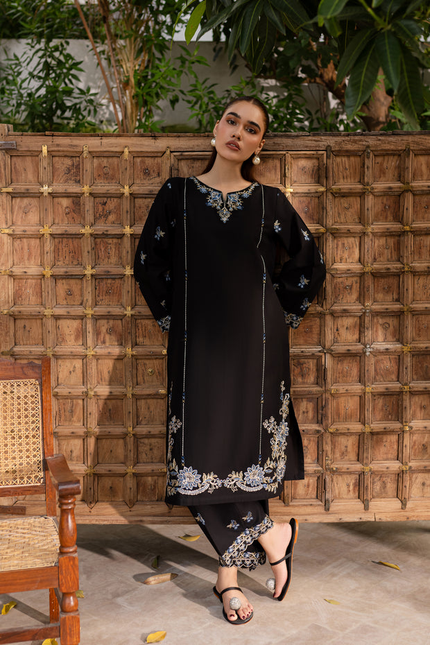 Nashwa 2Pc - Embroidered Khaddar Dress