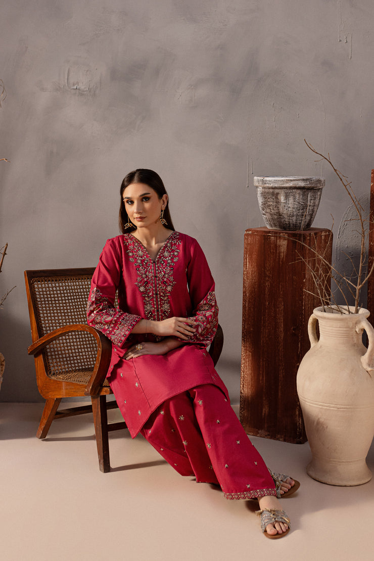 Hadley 2Pc - Embroidered Khaddar Dress