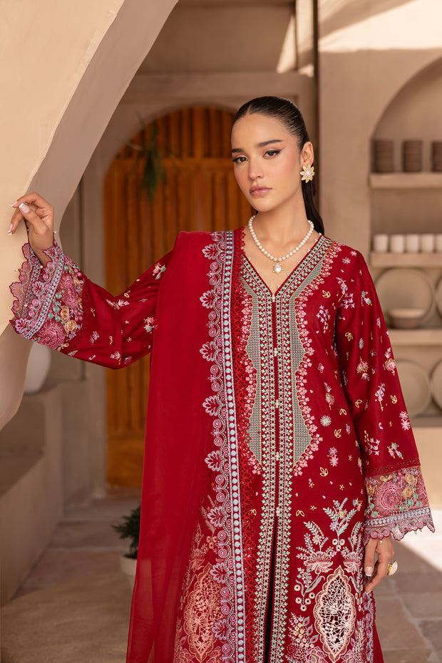 Roseline 3Pc - Embroidered Luxe Pret