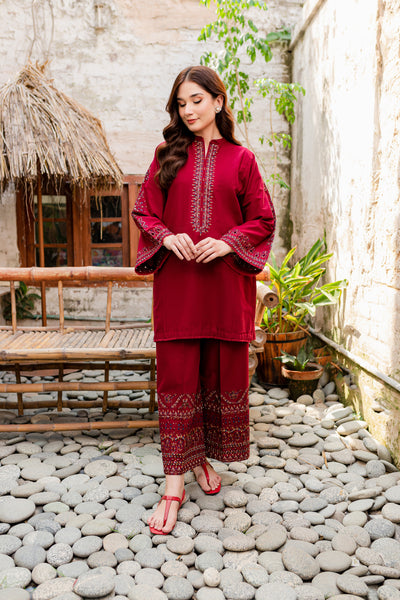 Cosmo 2Pc - Embroidered Khaddar Dress