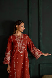 Rusty Dusty 2Pc - Embroidered Khaddar Dress