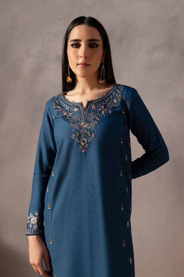 Nehar 2Pc - Embroidered Khaddar Dress