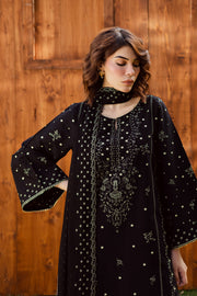 Aasfina 3Pc - Embroidered Khaddar Dress
