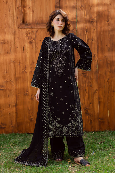Aasfina 3Pc - Embroidered Khaddar Dress