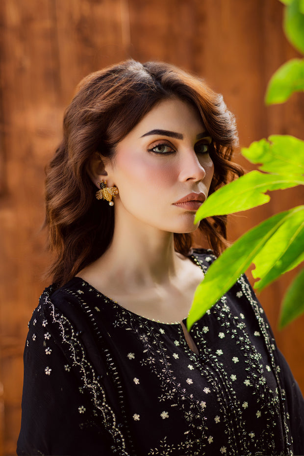 Aasfina 3Pc - Embroidered Khaddar Dress