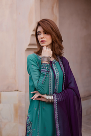 Amberleaf 3Pc - Embroidered Khaddar Dress