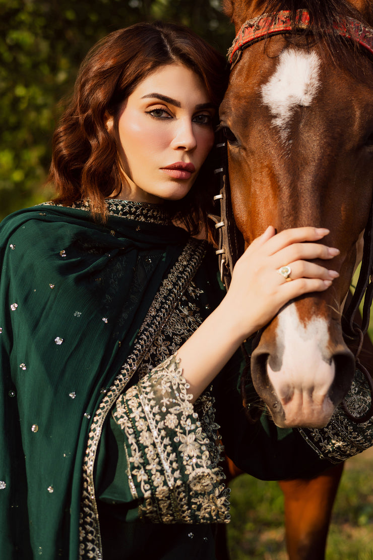 Asmira 3Pc - Embroidered Khaddar Dress BATIK WINTER PRET 2025  BATIK   XS / Ocean Green / Khaddar-S / Ocean Green / Khaddar-M / Ocean Green / Khaddar-L / Ocean Green / Khaddar-XL / Ocean Green / Khaddar