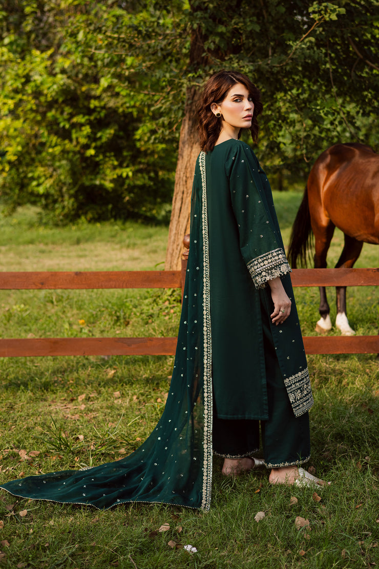 Asmira 3Pc - Embroidered Khaddar Dress BATIK WINTER PRET 2025  BATIK   XS / Ocean Green / Khaddar-S / Ocean Green / Khaddar-M / Ocean Green / Khaddar-L / Ocean Green / Khaddar-XL / Ocean Green / Khaddar