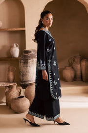 Black Riva 3Pc - Embroidered Khaddar Dress