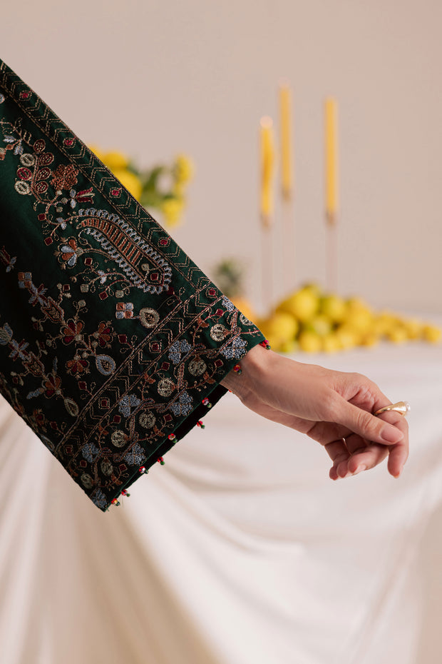  Cross Hatch 3Pc - Embroidered Khaddar Dress BATIK WINTER PRET 2025  BATIK   XS / Emerald Green / Khaddar-S / Emerald Green / Khaddar-M / Emerald Green / Khaddar-L / Emerald Green / Khaddar-XL / Emerald Green / Khaddar