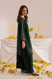  Cross Hatch 3Pc - Embroidered Khaddar Dress BATIK WINTER PRET 2025  BATIK   XS / Emerald Green / Khaddar-S / Emerald Green / Khaddar-M / Emerald Green / Khaddar-L / Emerald Green / Khaddar-XL / Emerald Green / Khaddar