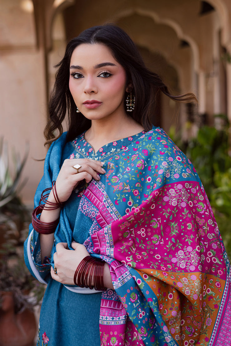 Elika 3Pc - Embroidered Karandi Dress