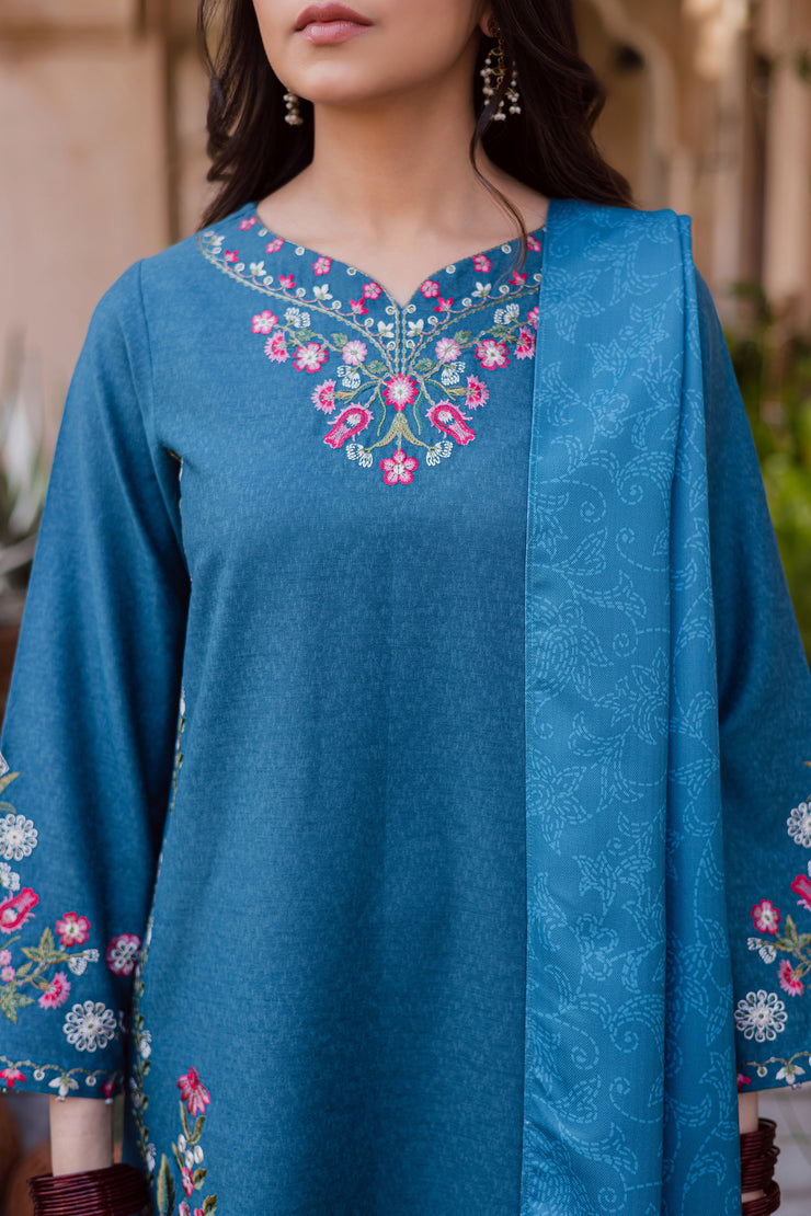 Elika 3Pc - Embroidered Karandi Dress